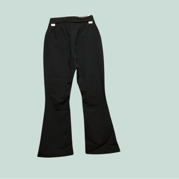 SHEILAY WOMENS PULL ON BLACK SLACKS WITH BELT SIZE MEDIUM NEVER WORN - Picture 2 of 3
